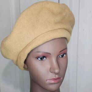 Oscar De La Renta Millinery Vintage Wool Beret Hat Slouchy Tam Parisian French